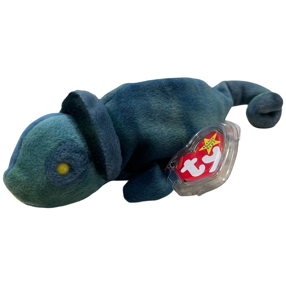 Ty Beanie Baby 9 inch Rainbow The Iguana Chameleon Toy 1997 RARE!
